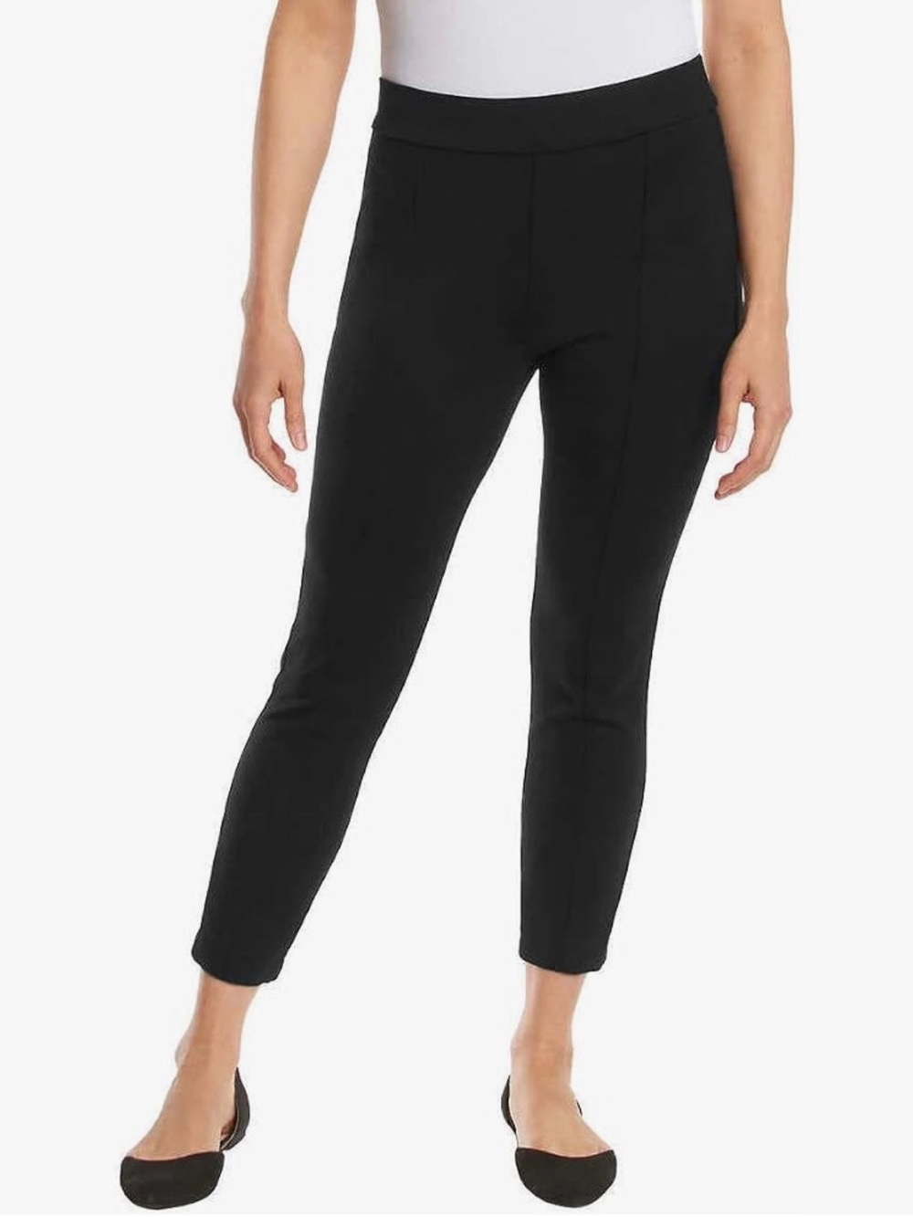 Anne Klein Black Tummy Control Ponte Ankle Pants